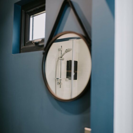 Aster cabin bathroom reflection