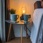 Wallflower cabin side table and lamp