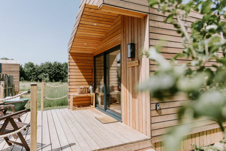Luxury glamping cabins for a countryside hen weekend in Bedfordshire